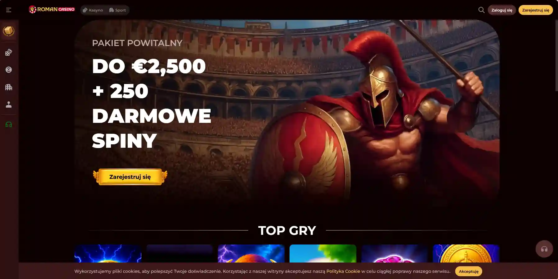 Sekcja cashback i rakeback RomanCasino